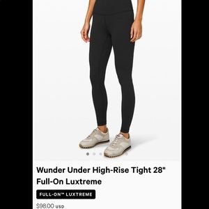 Black High Rise Wunder Under Lululemon leggings